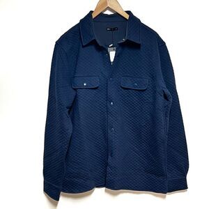 NWT Postmarc New York Navy quilted Shirt Jacket Shacket Mens Sz L